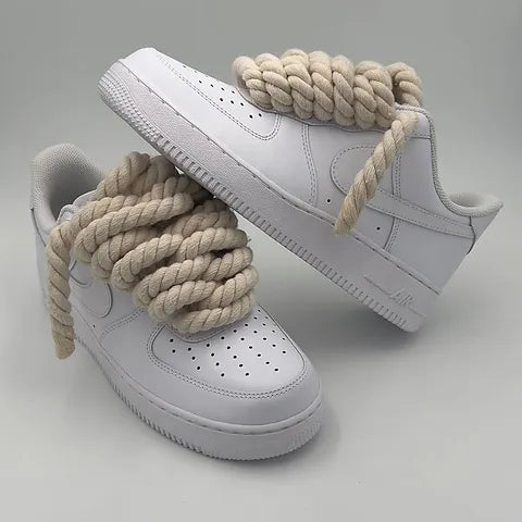 AIR FORCE WITH ROPE LACE WHITE